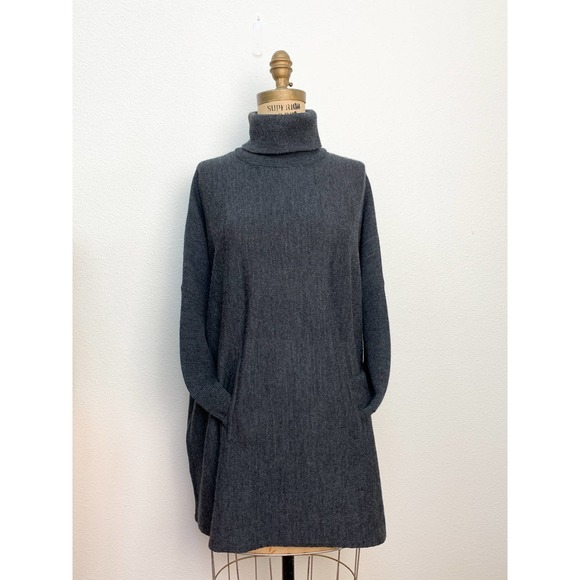 TAHARI Lux GRAY Wool Kangaroo Oversized Sweater M - Picture 4 of 5